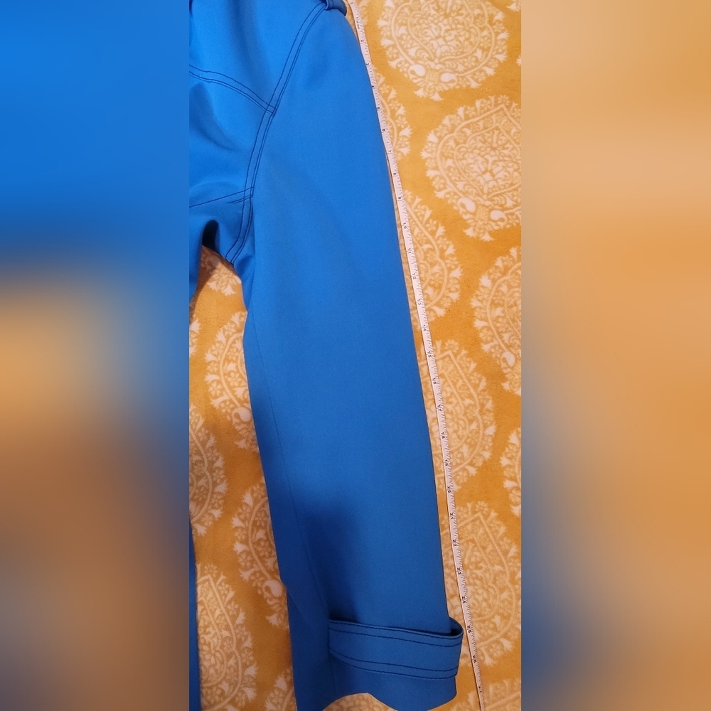 Alfred Dunner Blue Trench Coat Thick/Lined With Black Stitching And Pockets... - Picture 9 of 12